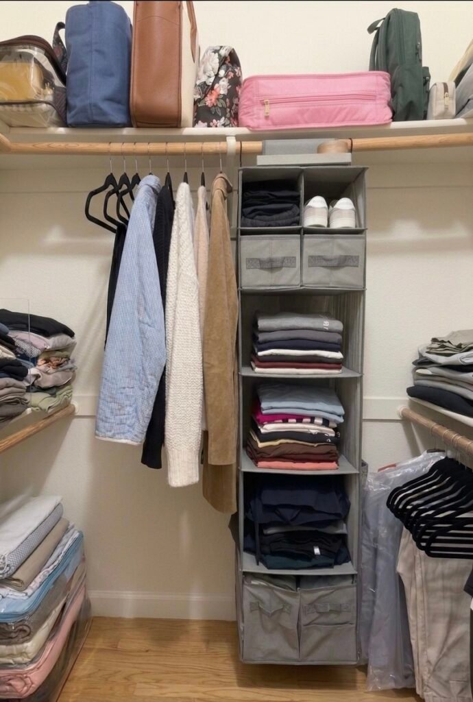 7 Small Closet Organization Hacks for Renters canvas organizer