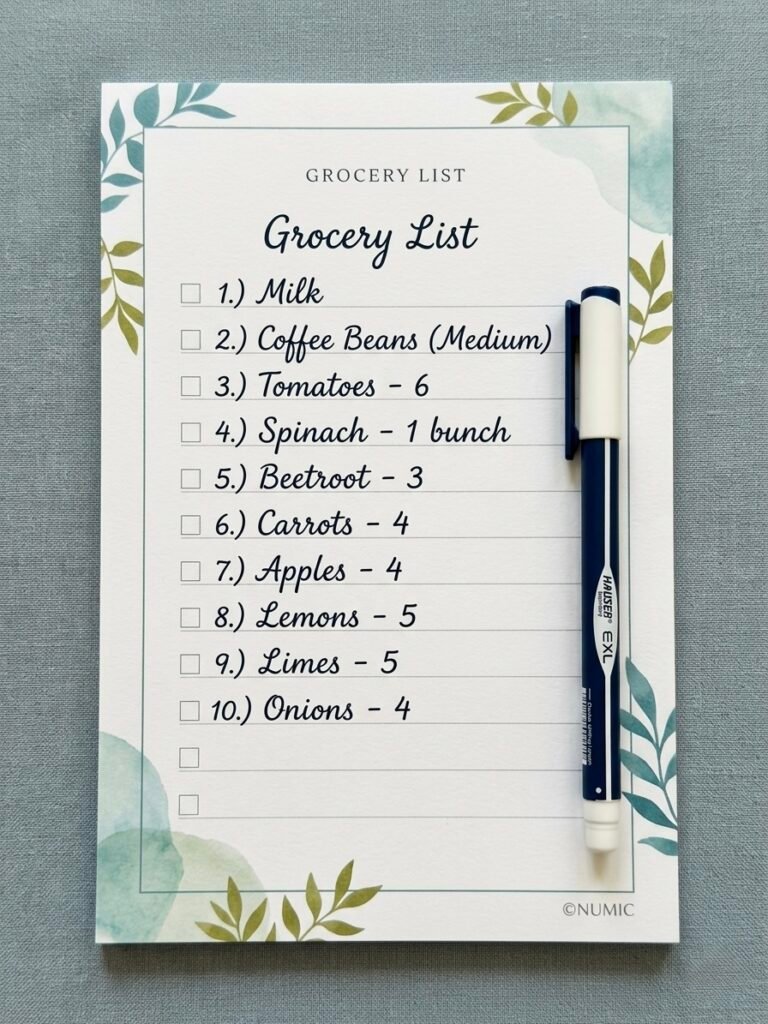 grocery list