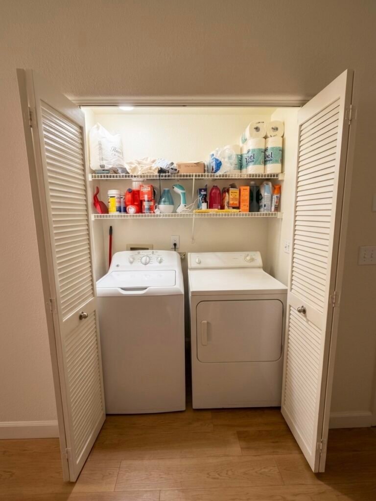 messy laundry space