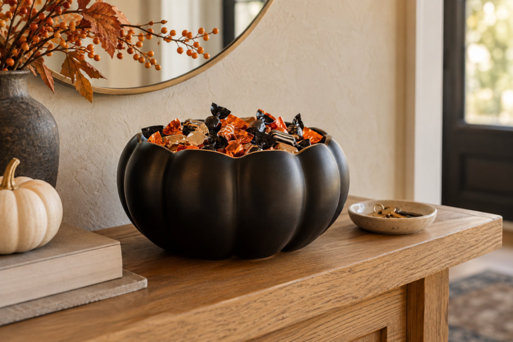 elegant pumpkin candy bowl display 2